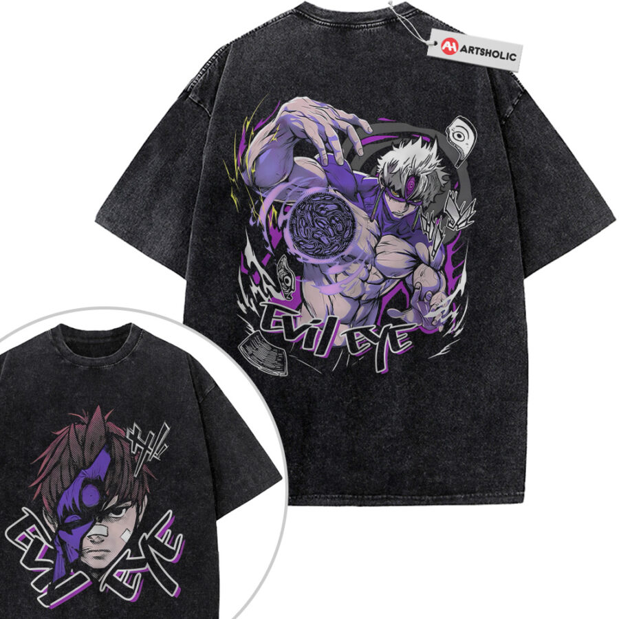 Alternative view of Evil Eye Shirt, Dandadan Shirt, Anime Shirt, Vintage T-Shirt 2-Sided