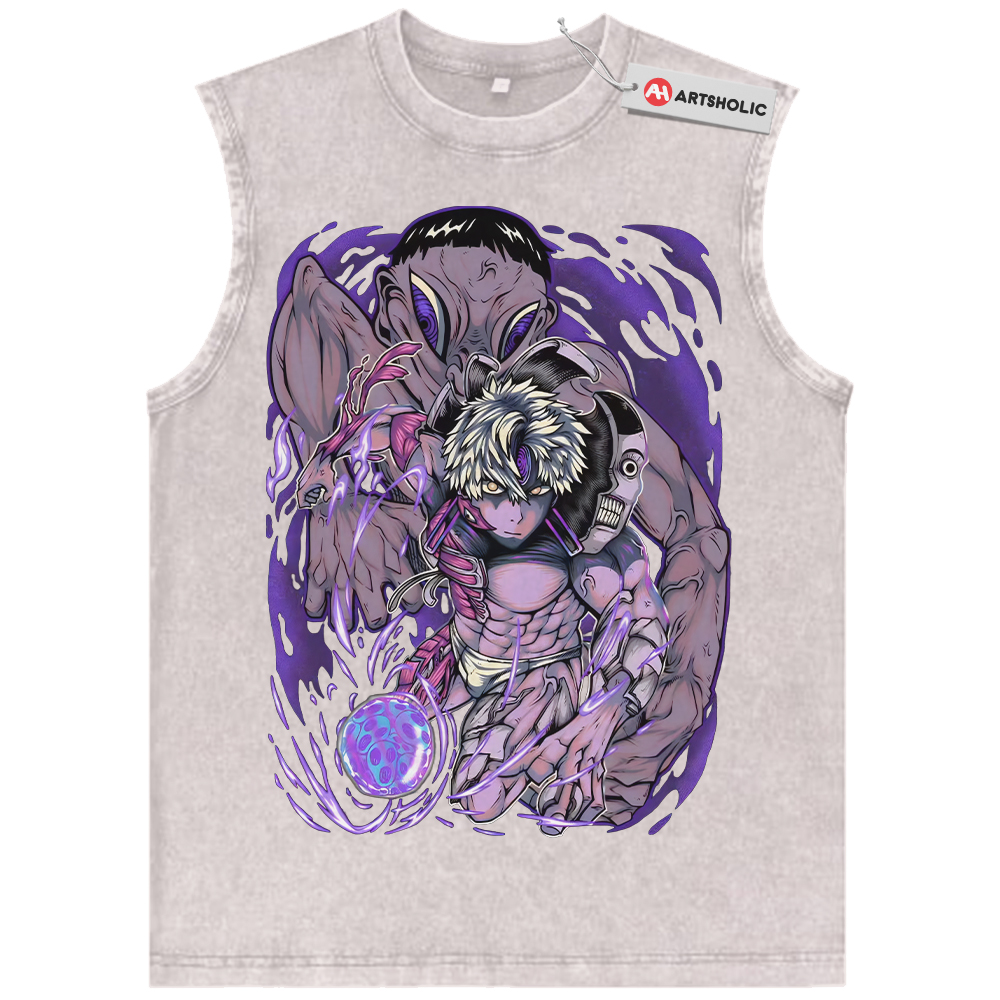 Alternative view of Evil Eye Tank Top, Dandadan Tank Top, Anime Tank Top, Vintage Tank Top