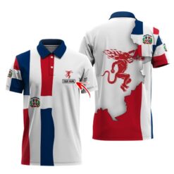 Personalized Fireball Dominican Colors Polo Shirt