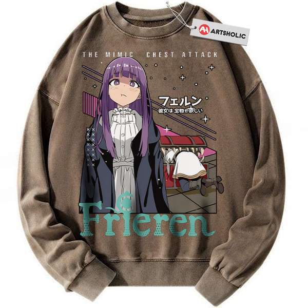Alternative view of Fern Sweatshirt, Frieren: Beyond Journey's End Sweatshirt, Anime Sweatshirt, Vintage Sweatshirt