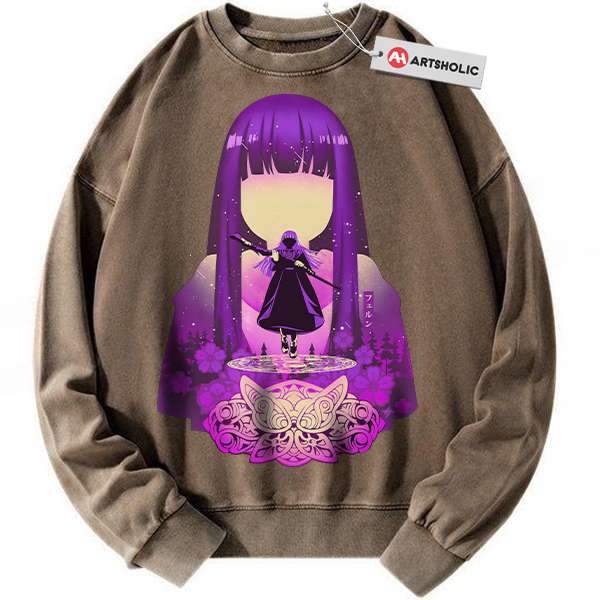 Alternative view of Fern Sweatshirt, Frieren: Beyond Journey's End Sweatshirt, Anime Sweatshirt, Vintage Sweatshirt