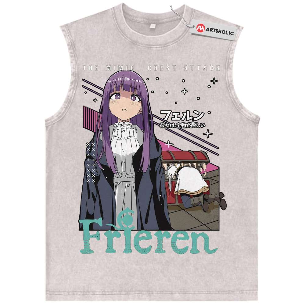 Alternative view of Fern Tank Top, Frieren: Beyond Journey's End Tank Top, Anime Tank Top, Vintage Tank Top