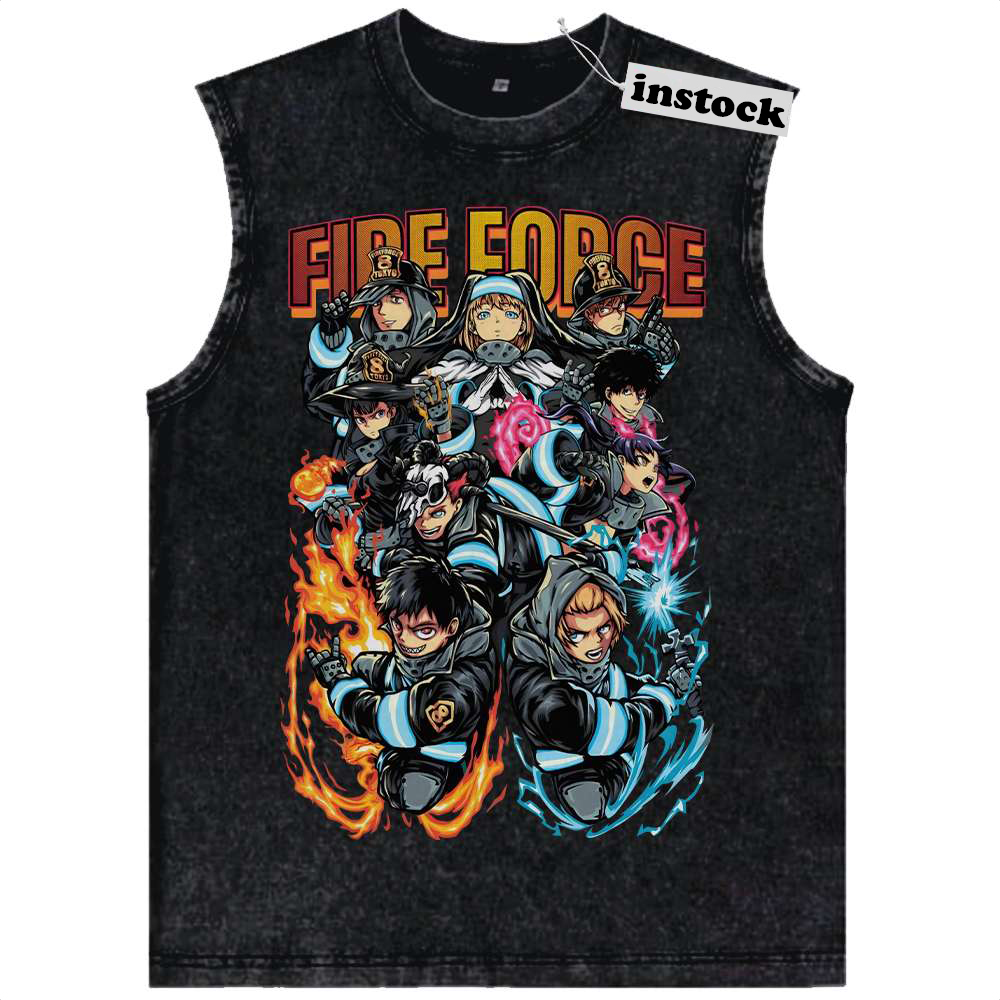 Fire Force Tank Top, Anime Tank Top, Vintage Tank Top