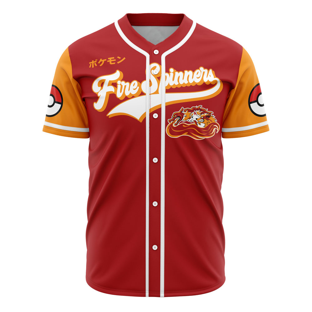 Fire Spinners Pokemon Custom Baseball Jersey - Otaku Hall