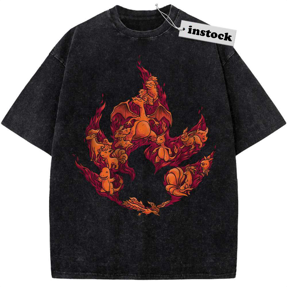 Fire-Type Shirt, Pokemon shirt, Anime Shirt, Vintage T-Shirt