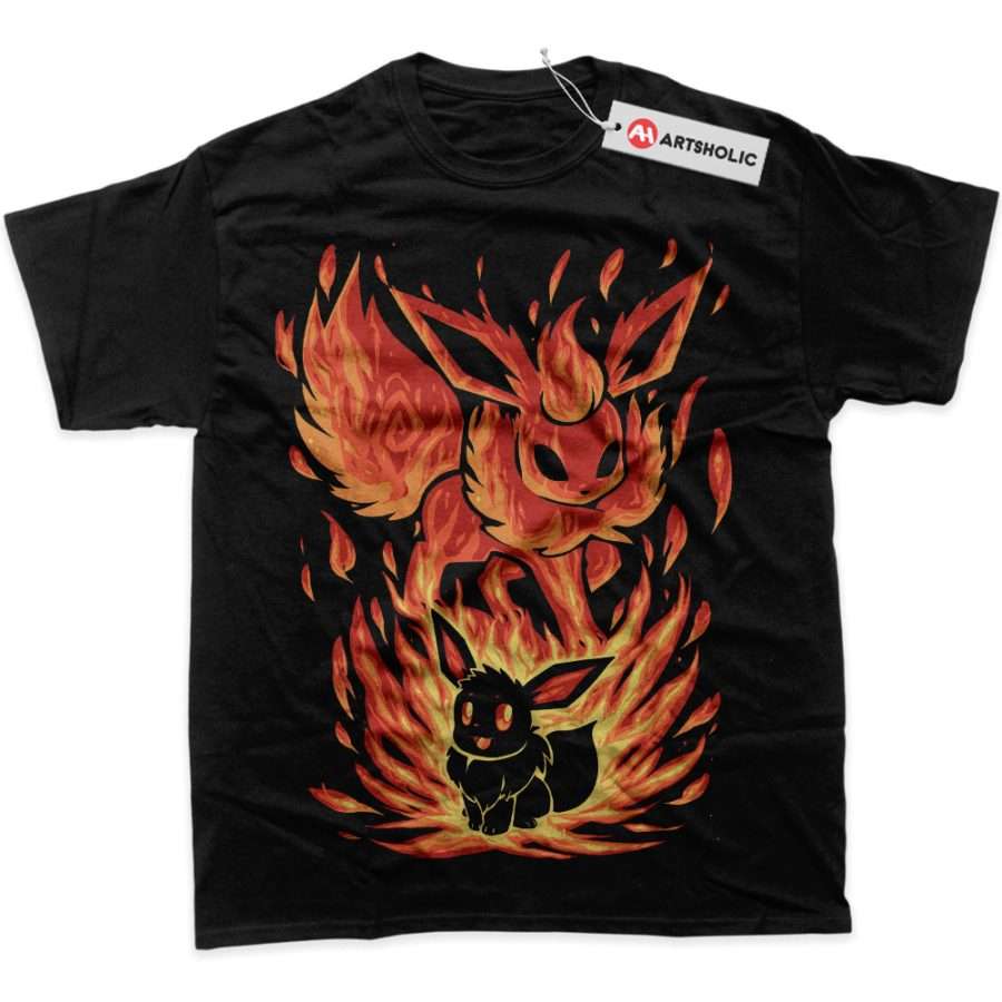 Alternative view of Flareon Shirt, Eevee Shirt, Pokemon Shirt, Anime Shirt, Graphic Tee