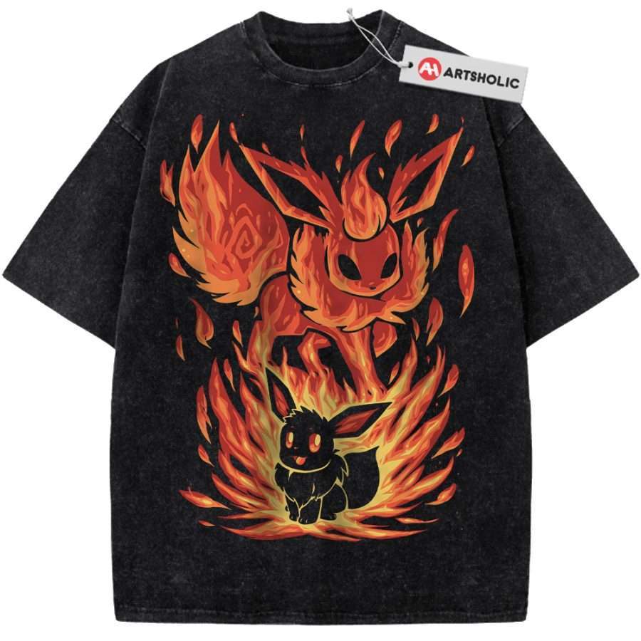 Alternative view of Flareon Shirt, Eevee Shirt, Pokemon shirt, Anime Shirt, Vintage Tee