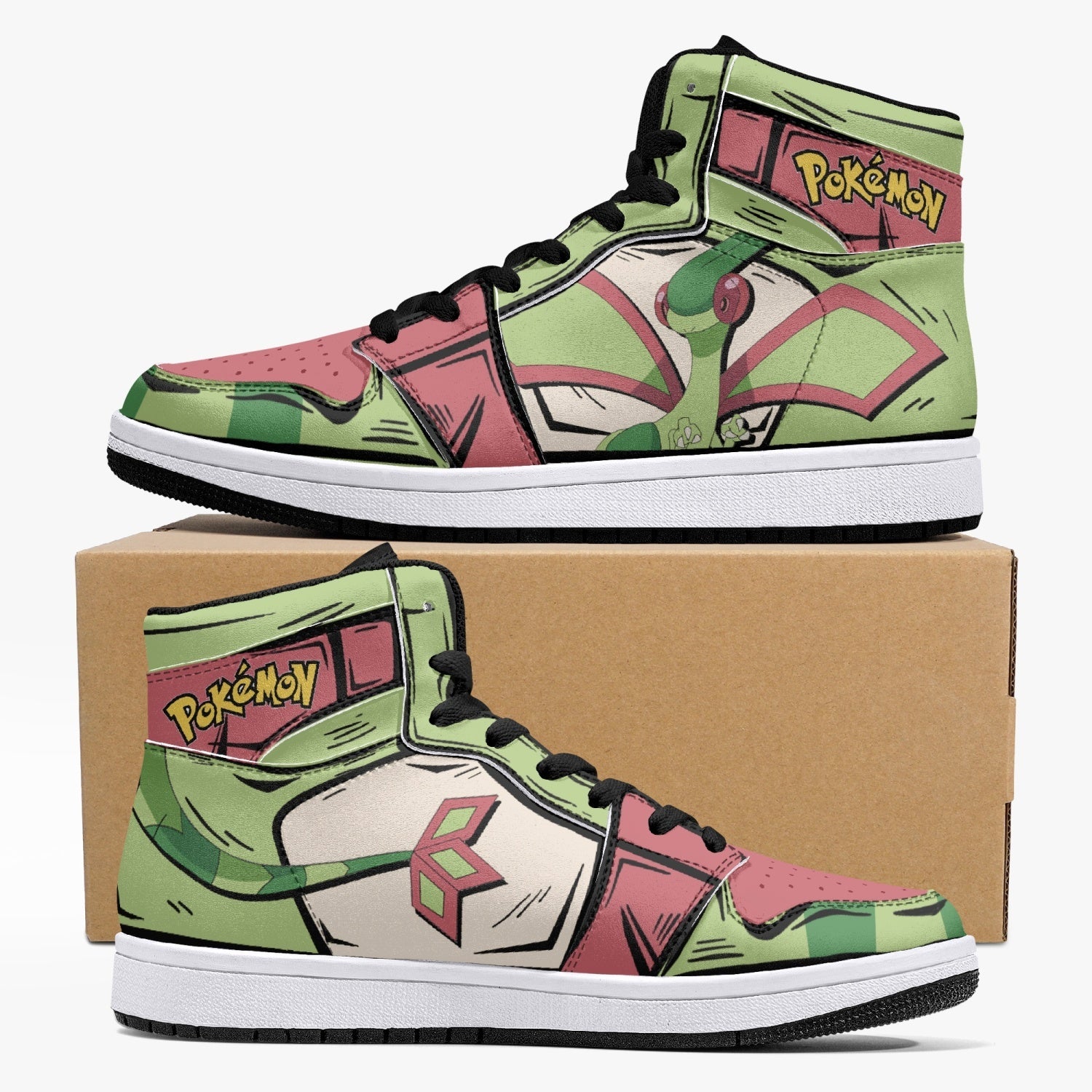 Flygon Pokemon V2 Custom Sneaker Mid 1 Basketball Shoes - Otaku Hall
