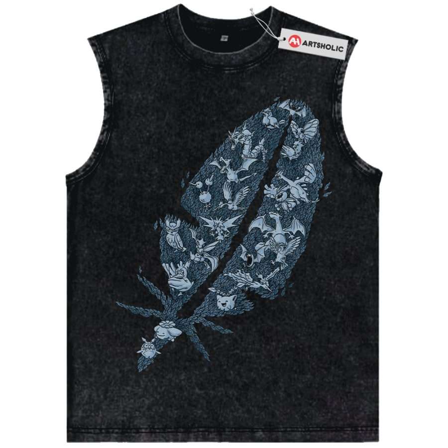 Alternative view of Flying-Type Pokemon Tank Top, Anime Tank Top, Vintage Tank Top