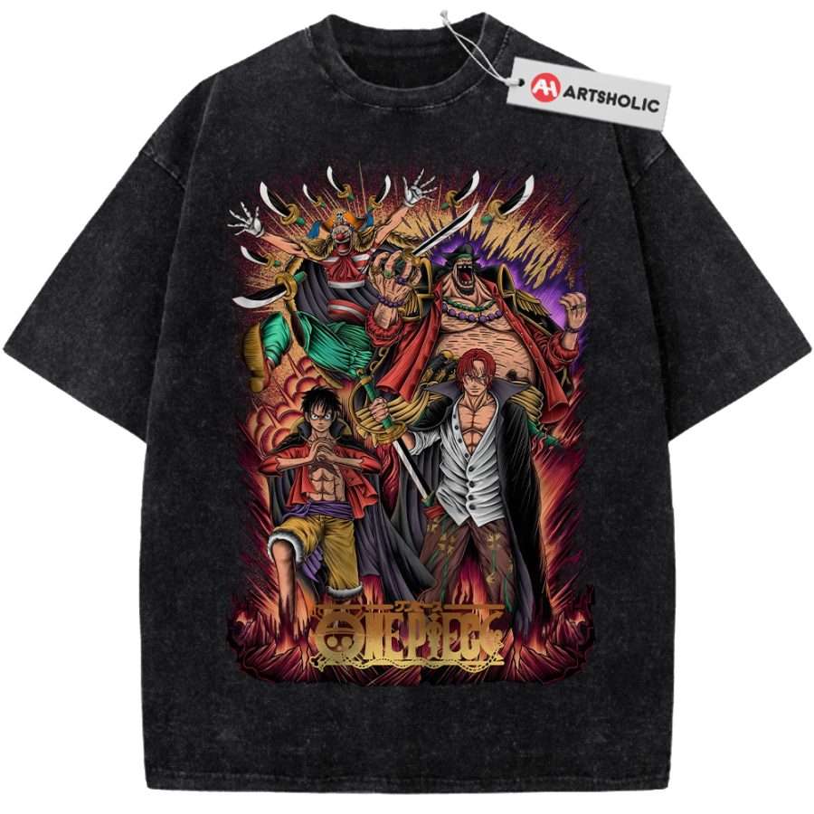 Alternative view of Four Emperors One Piece Shirt, Anime Shirt, Vintage Tee