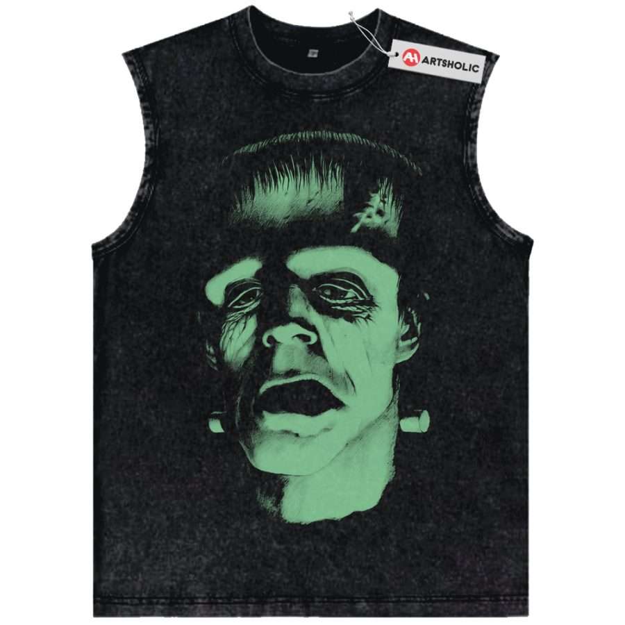 Alternative view of Frankenstein Tank Top, Halloween Tank Top, Horror Tank Top, Vintage Tank Top