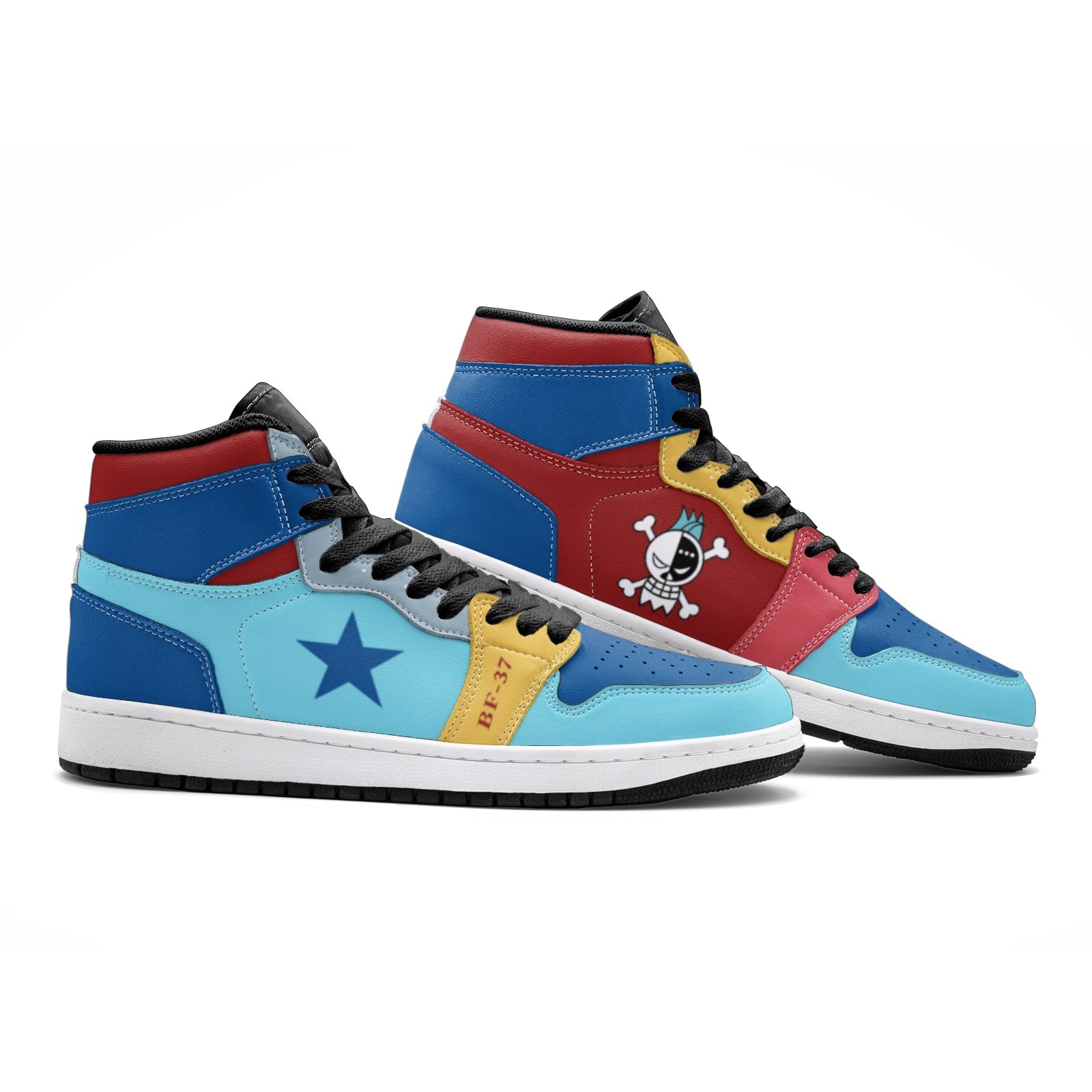 Alternative view of Franky One Piece Custom Sneaker Mid 1 Basketball Shoes - Otaku Hall