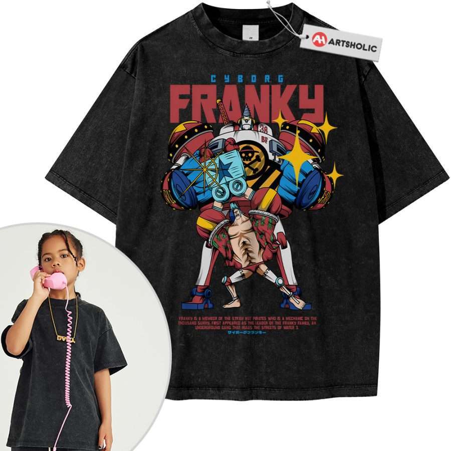 Alternative view of Franky Shirt For Kids, One Piece Shirt For Kids, Anime Shirt For Kids, Vintage T-Shirt For Kids