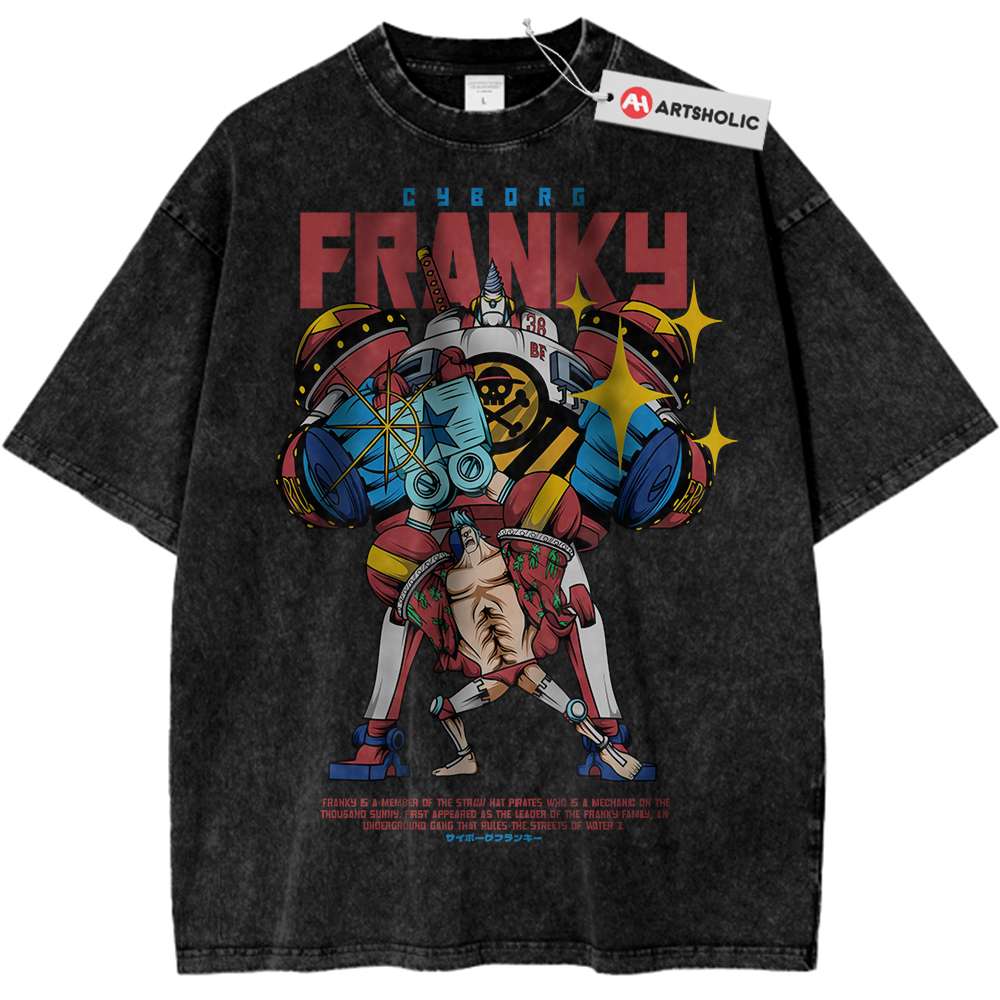 Alternative view of Franky Shirt, One Piece Shirt, Anime Shirt, Vintage T-Shirt
