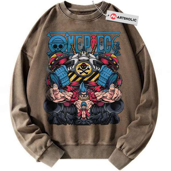 Alternative view of Franky Sweatshirt, One Piece Sweatshirt, Anime Sweatshirt, Vintage Sweater