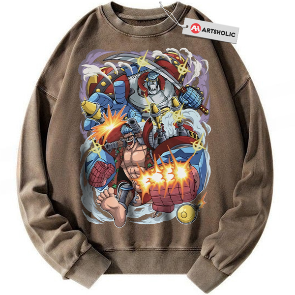 Alternative view of Franky Sweatshirt, One Piece Sweatshirt, Anime Sweatshirt, Vintage Sweatshirt