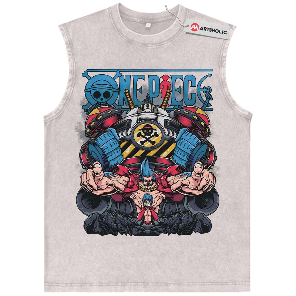 Alternative view of Franky Tank Top, One Piece Tank Top, Anime Tank Top, Vintage Tank Top