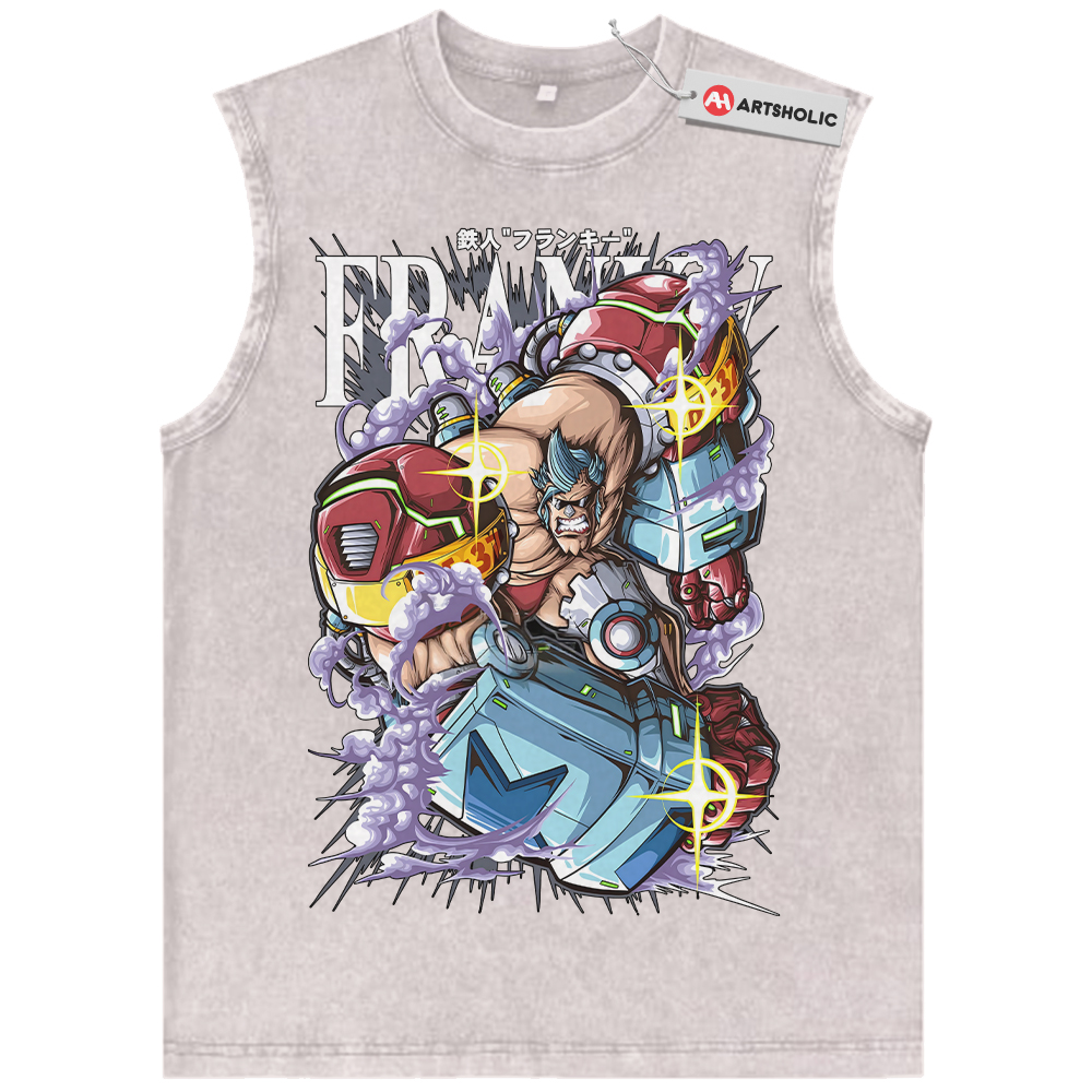 Alternative view of Franky Tank Top, One Piece Tank Top, Anime Tank Top, Vintage Tank Top