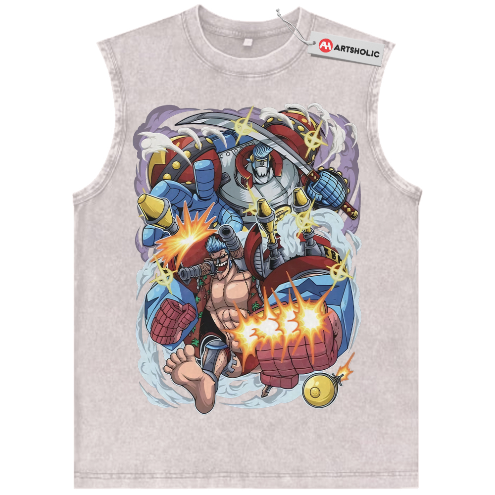 Alternative view of Franky Tank Top, One Piece Tank Top, Anime Tank Top, Vintage Tank Top