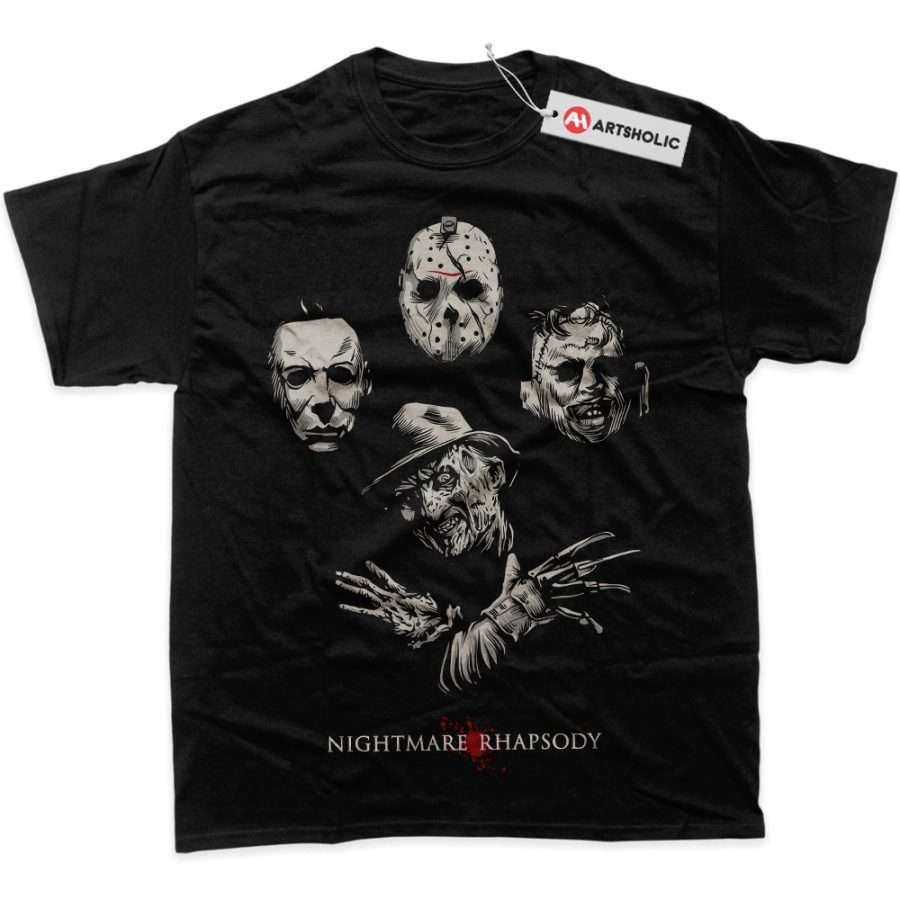 Alternative view of Freddy Kruege Shirt, Jason Voorhees Shirt, Michael Myers Shirt, Leatherface Shirt, Halloween Shirt, Horror Shirt, graphic T-Shirt