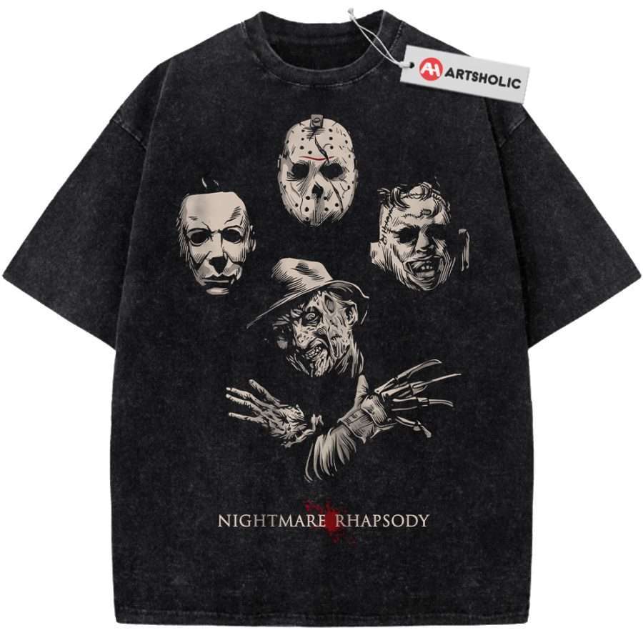 Alternative view of Freddy Kruege Shirt, Jason Voorhees Shirt, Michael Myers Shirt, Leatherface Shirt, Halloween Shirt, Horror Shirt, Vintage T-Shirt