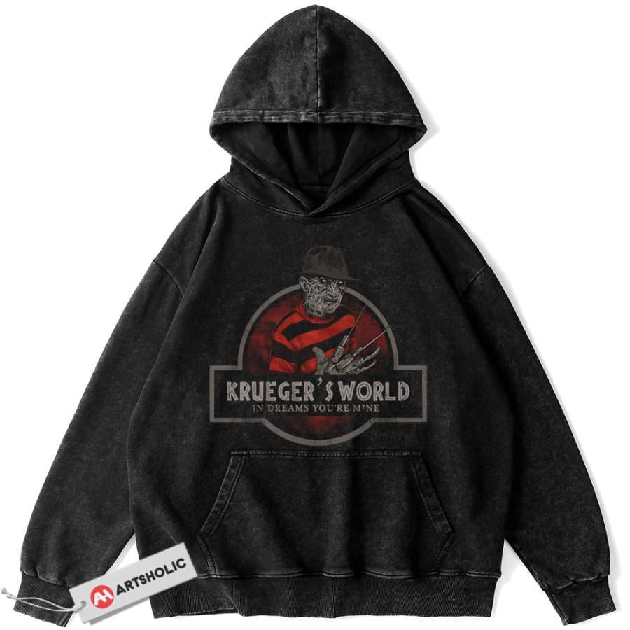 Alternative view of Freddy Krueger Hoodie, A Nightmare on Elm Street Hoodie, Halloween Hoodie, Horror Hoodie, Vintage Hoodie