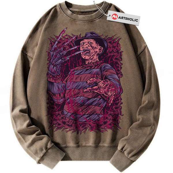 Alternative view of Freddy Krueger Sweatshirt, A Nightmare on Elm Street Sweatshirt, Horror Movie Sweatshirt, Vintage Sweatshirt