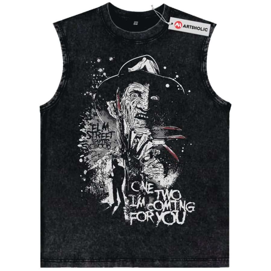 Alternative view of Freddy Krueger Tank Top, A Nightmare on Elm Street Tank Top, Halloween Tank Top, Horror Tank Top, Vintage Tank Top