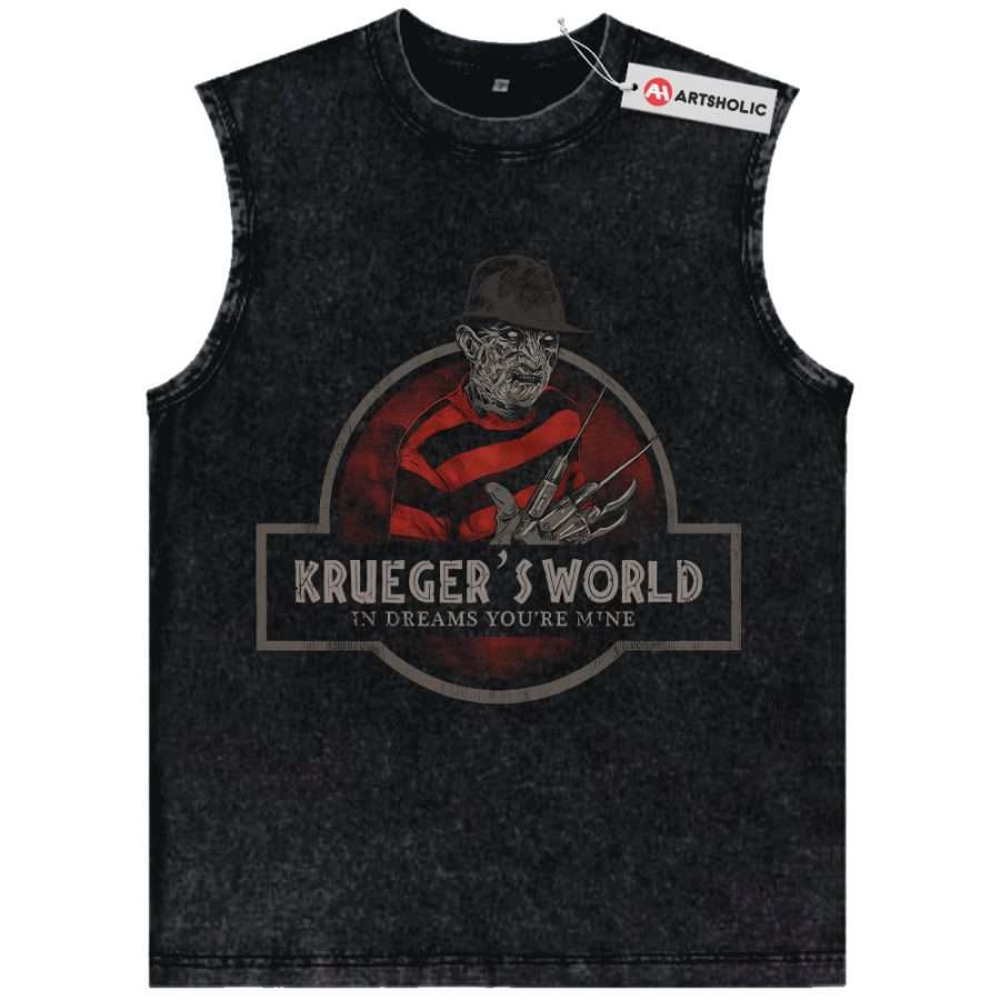 Alternative view of Freddy Krueger Tank Top, A Nightmare on Elm Street Tank Top, Halloween Tank Top, Horror Tank Top, Vintage Tank Top