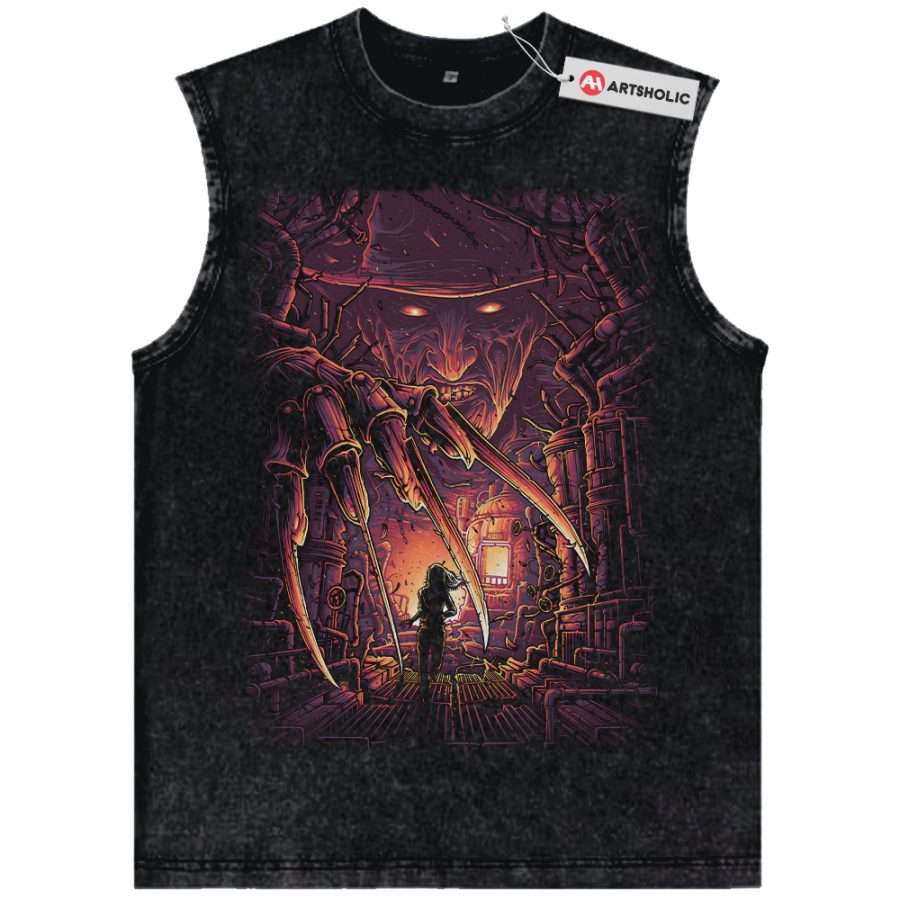 Alternative view of Freddy Krueger Tank Top, A Nightmare on Elm Street Tank Top, Halloween Tank Top, Horror Tank Top, Vintage Tank Top