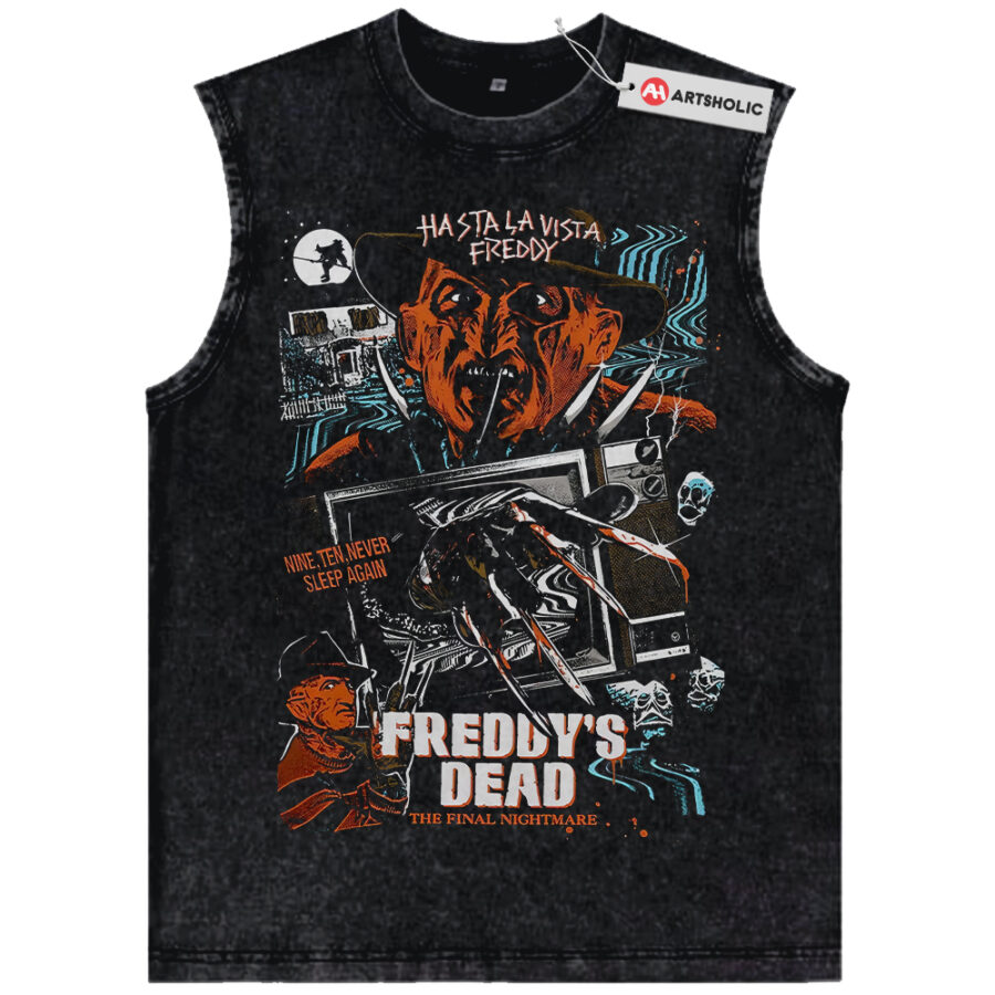 Alternative view of Freddy Krueger Tank Top, A Nightmare on Elm Street Tank Top, Horror Movie Tank Top, Halloween Tank Top, Vintage Tank Top