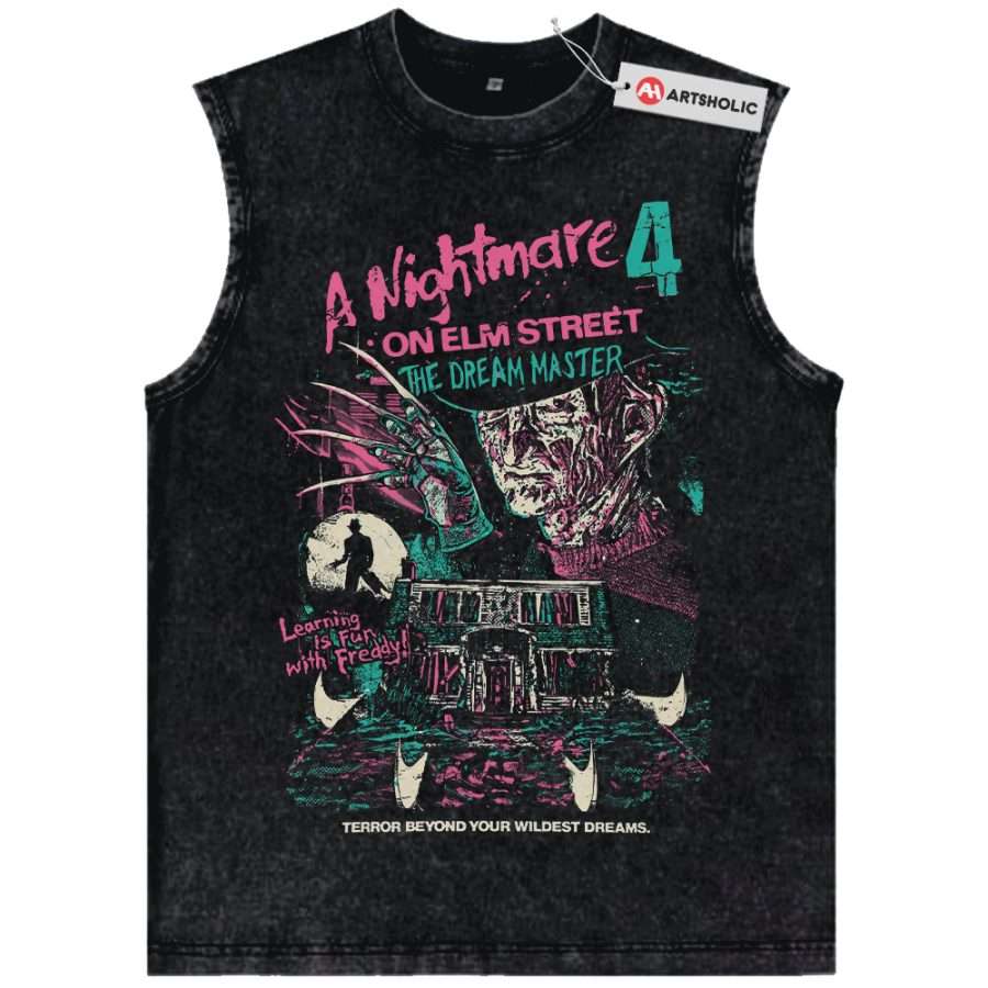 Alternative view of Freddy Krueger Tank Top, A Nightmare on Elm Street Tank Top, Horror Movie Tank Top, Vintage Tank Top