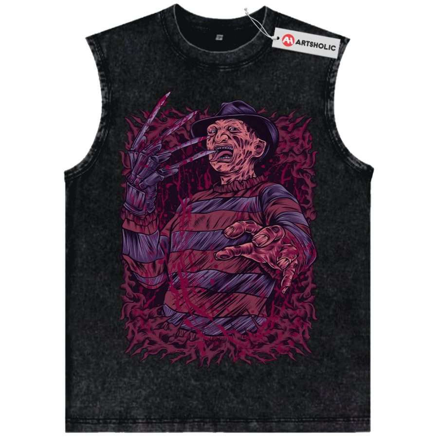 Alternative view of Freddy Krueger Tank Top, A Nightmare on Elm Street Tank Top, Horror Movie Tank Top, Vintage Tank Top