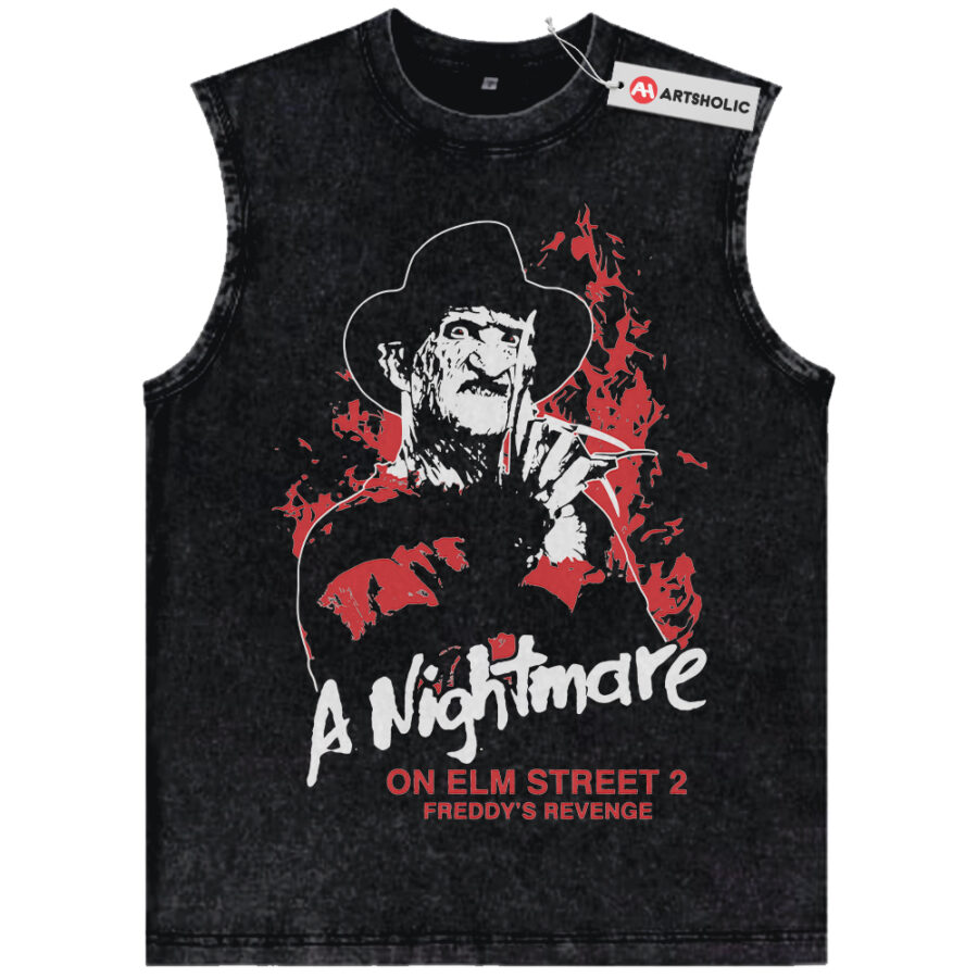 Alternative view of Freddy Krueger Tank Top, A Nightmare on Elm Street Tank Top, Horror Movie Tank Top, Vintage Tank Top