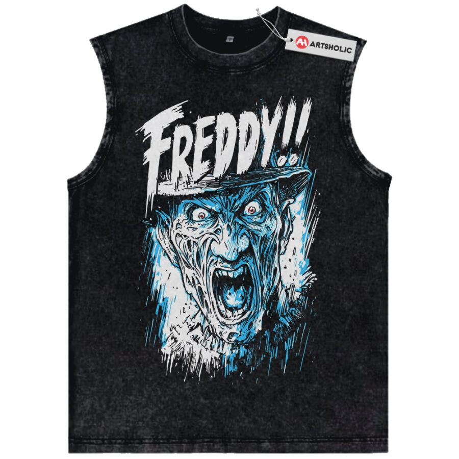 Alternative view of Freddy Krueger Tank Top, A Nightmare on Elm Street Tank Top, Horror Movie Tank Top, Vintage Tank Top