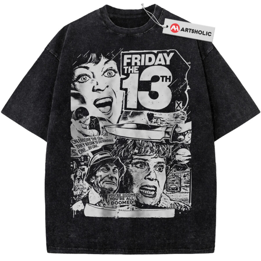 Alternative view of Friday the 13th Shirt, Horror Movie Shirt, Halloween Shirt, Vintage T-Shirt