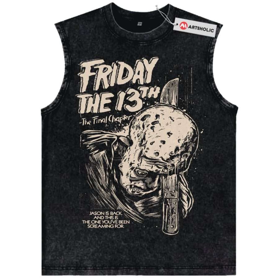 Alternative view of Friday the 13th Tank Top, Halloween Tank Top, Horror Tank Top, Vintage Tank Top