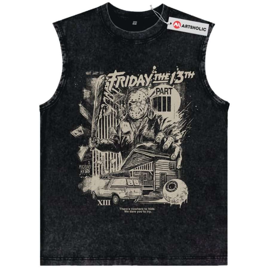 Alternative view of Friday the 13th Tank Top, Halloween Tank Top, Horror Tank Top, Vintage Tank Top