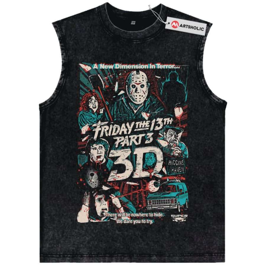 Alternative view of Friday the 13th Tank Top, Halloween Tank Top, Horror Tank Top, Vintage Tank Top