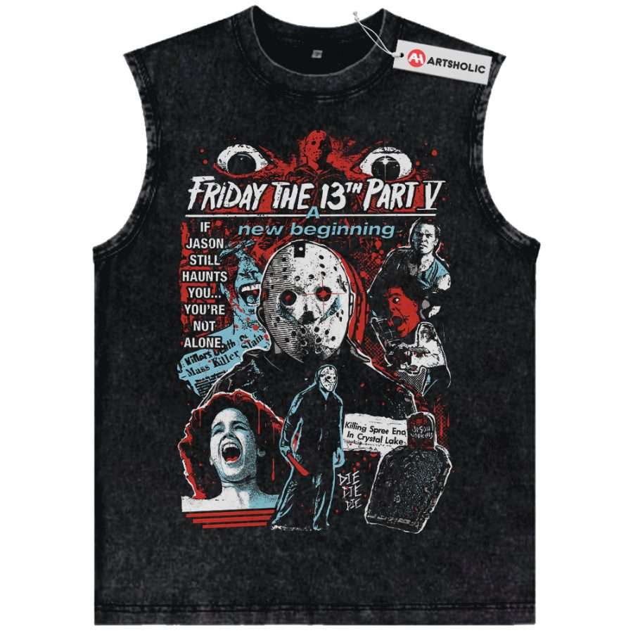 Alternative view of Friday the 13th Tank Top, Halloween Tank Top, Horror Tank Top, Vintage Tank Top