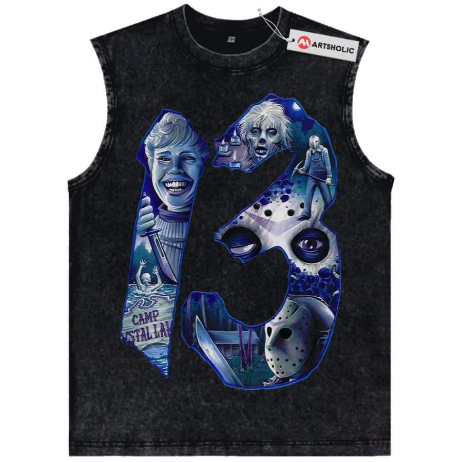 Alternative view of Friday the 13th Tank Top, Halloween Tank Top, Horror Tank Top, Vintage Tank Top