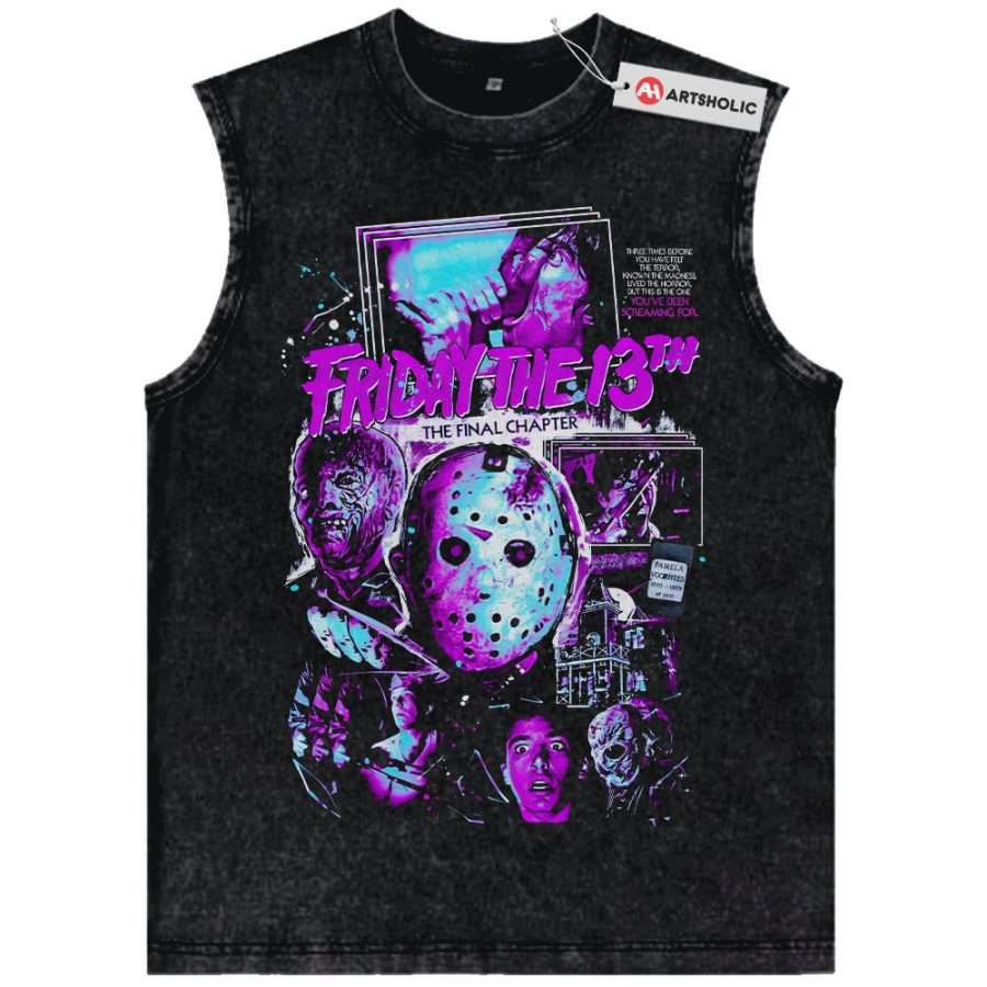 Alternative view of Friday the 13th Tank Top, Halloween Tank Top, Horror Tank Top, Vintage Tank Top