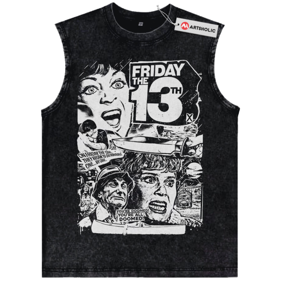 Alternative view of Friday the 13th Tank Top, Horror Movie Tank Top, Halloween Tank Top, Vintage Tank Top