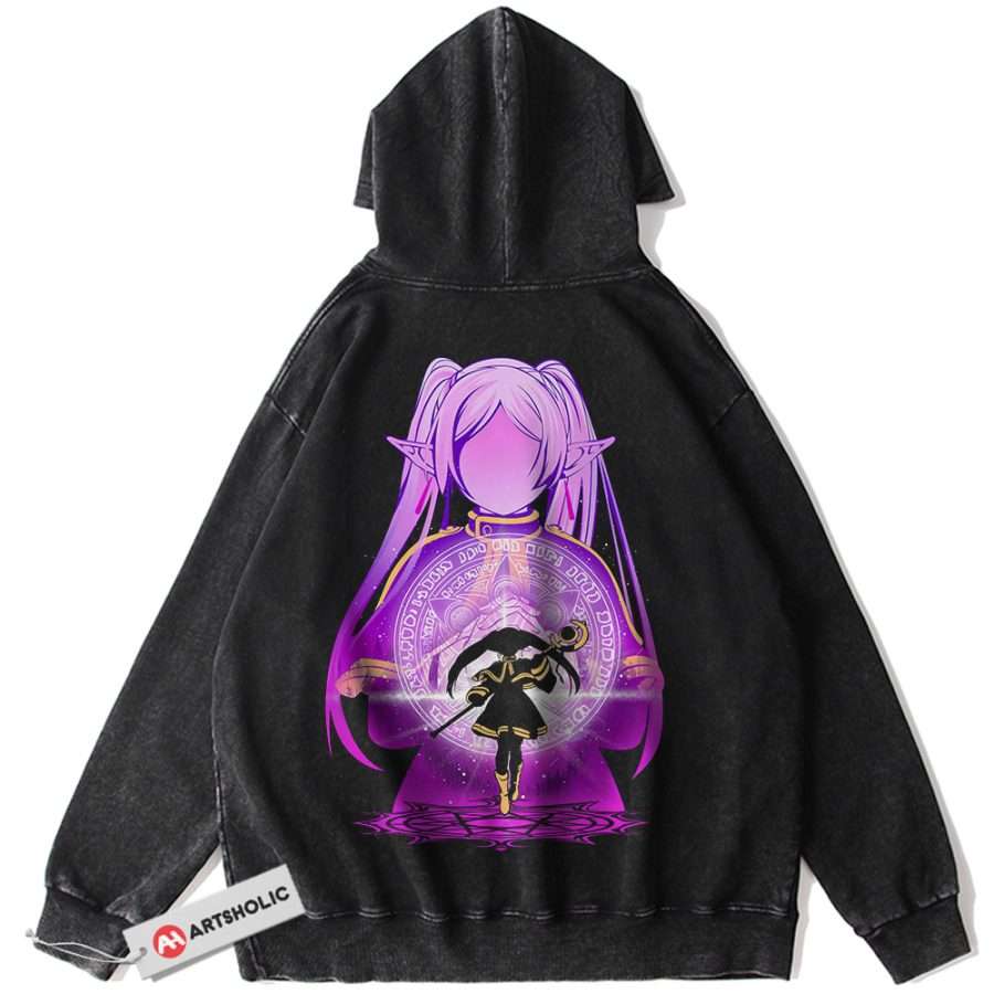 Alternative view of Frieren: Beyond Journey's End Hoodie, Anime Hoodie, Vintage Hoodie