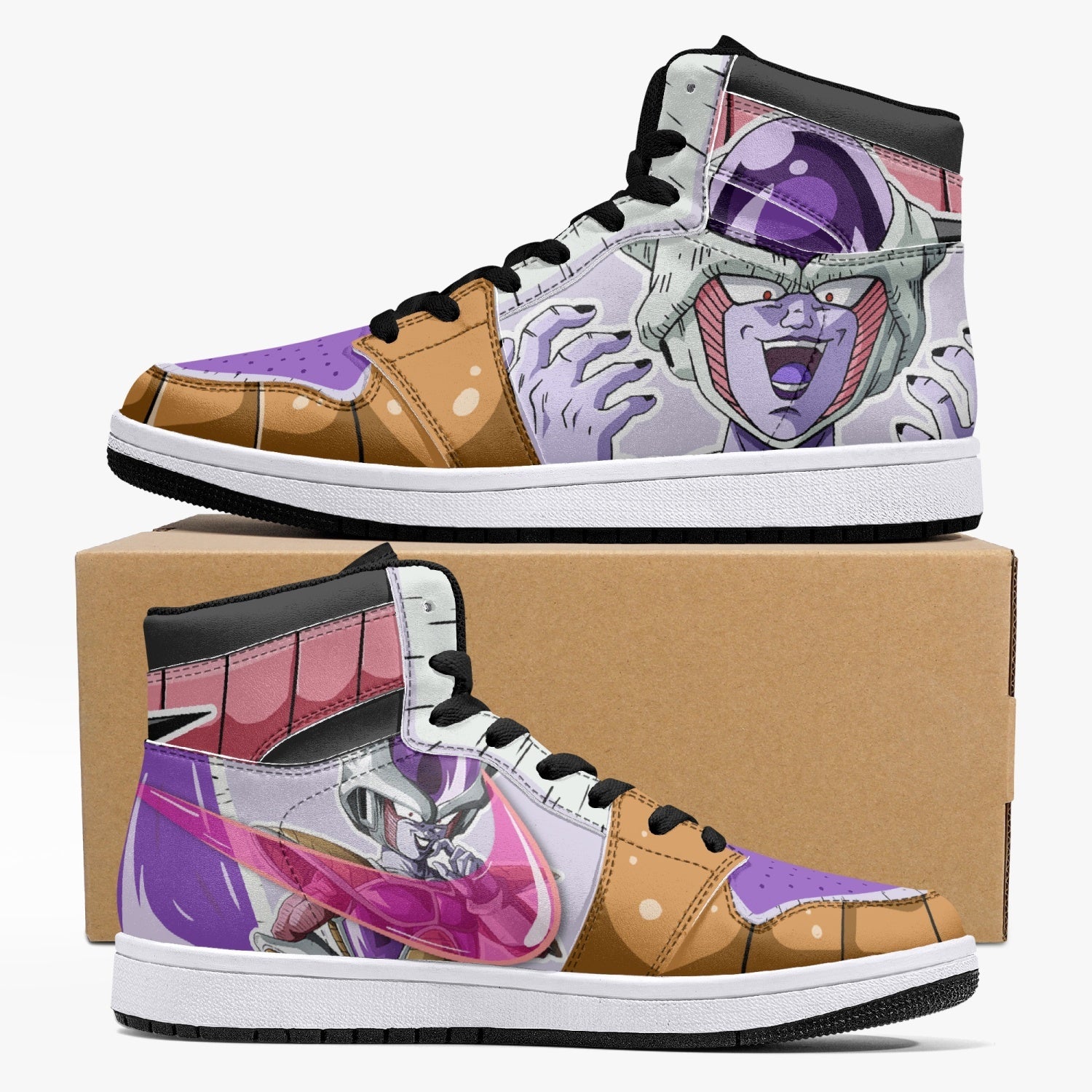 Frieza Force First Form Dragon Ball Z Custom Sneaker Mid 1 Basketball Shoes - Otaku Hall