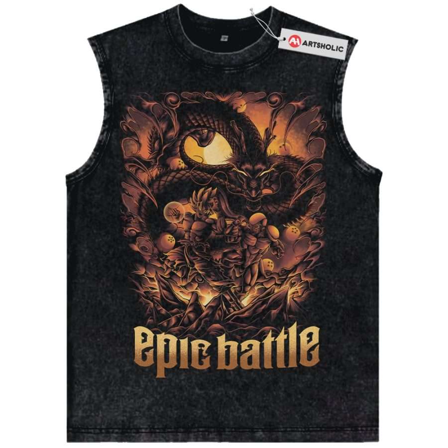 Alternative view of Frieza vs Son Goku Tank Top, Dragon Ball Tank Top, Anime Tank Top, Vintage Tank Top