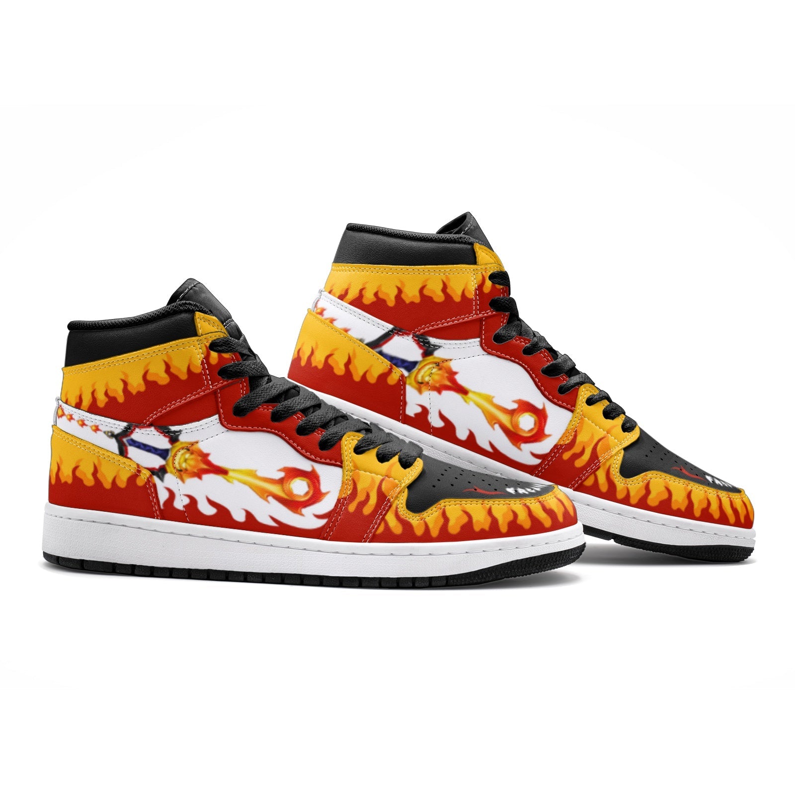 Alternative view of Frolic Flame Keyblade Kingdom Hearts Custom Sneaker Mid 1 Basketball Shoes - Otaku Hall