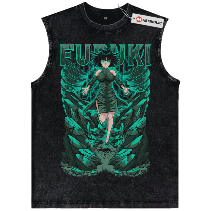 Alternative view of Fubuki Tank Top, One Punch Man Tank Top, Anime Tank Top, Vintage Tank Top