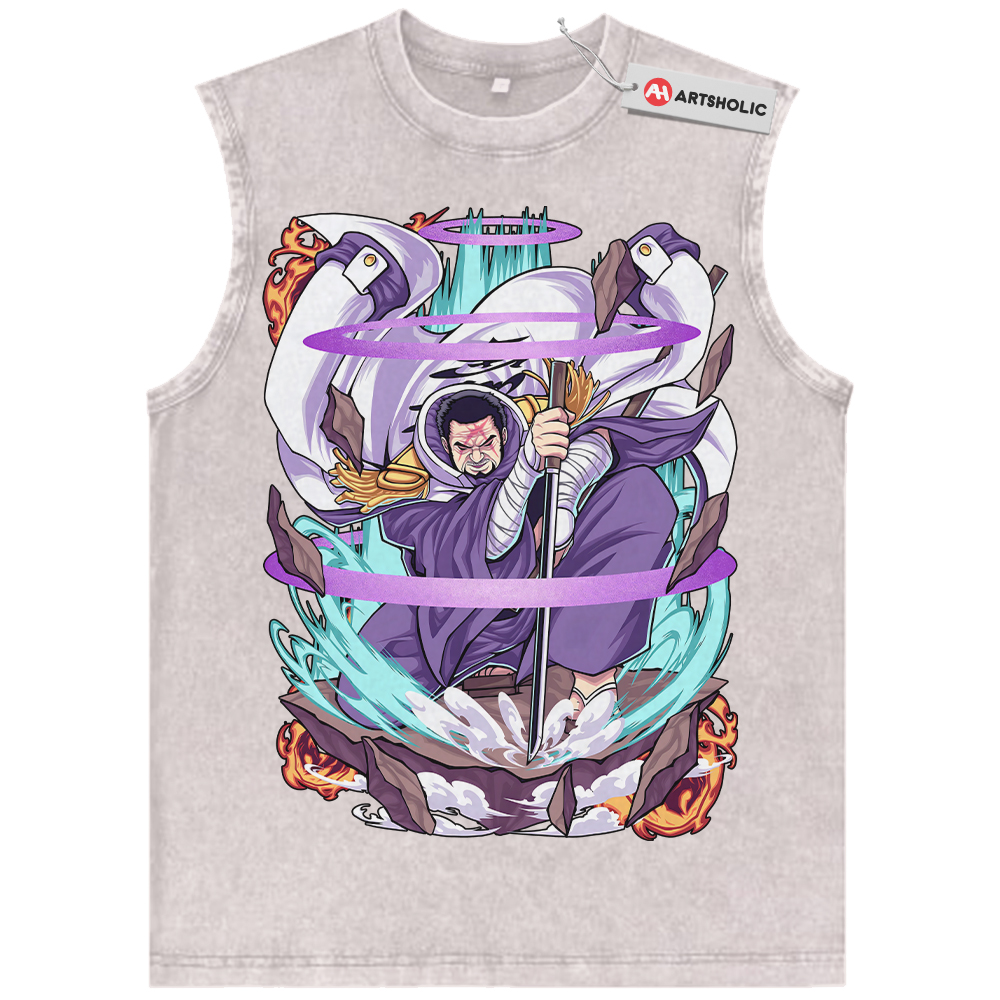 Alternative view of Fujitora Tank Top, Issho Tank Top, One Piece Tank Top, Anime Tank Top, Vintage Tank Top