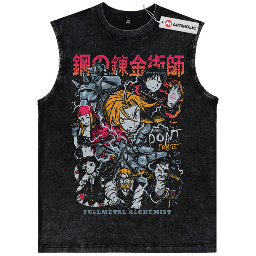 Alternative view of Fullmetal Alchemist Tank Top, Anime Tank Top, Vintage Tank Top
